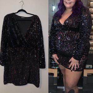 Shein Curve Black/Purple Sequin dress 4X